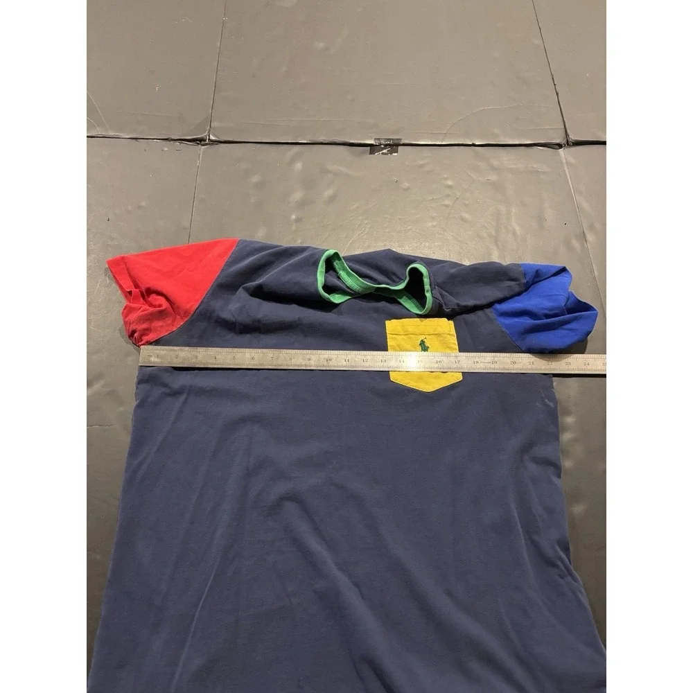 Polo Ralph Lauren Colorblock Pocket T-Shirt Navy Red Blue Yellow Large